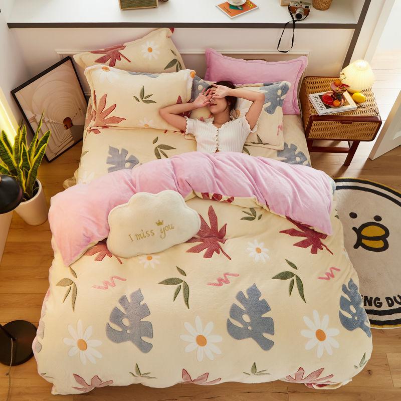 Антистатический зимний пододеяльник из толстого флиса, теплый фланелевый коралловый двухсторонний бархатный комплект постельного белья, мягкий и приятный для кожи