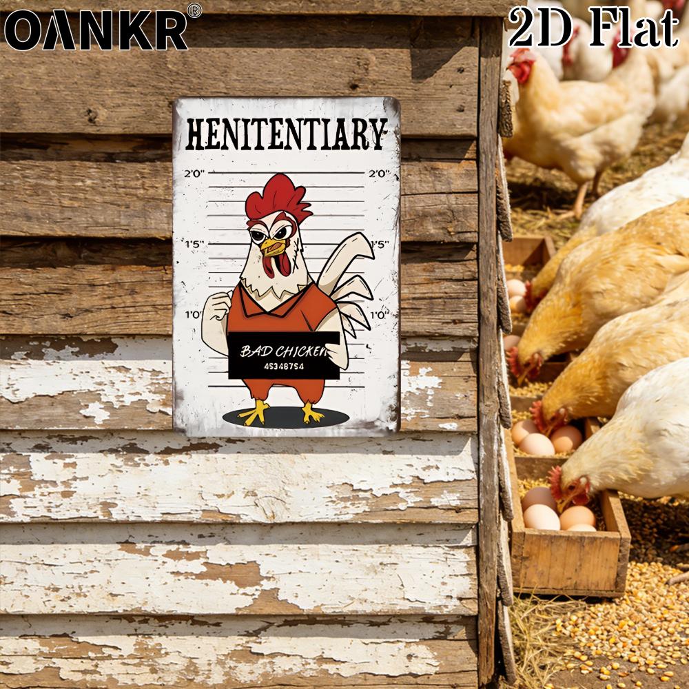 Vintage Metal Tin Sign Ideal Gift x Inch Funny Bad Chicken Metal Signs for Garage Farm Bar Garden Home Wall Decor Plaque