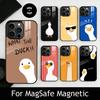 Чехол для телефона с уткой для iPhone 17, 16, 15, 14, 13, 12, 11 Plus, Pro, магнитный с Magsafe, беспроводная зарядка