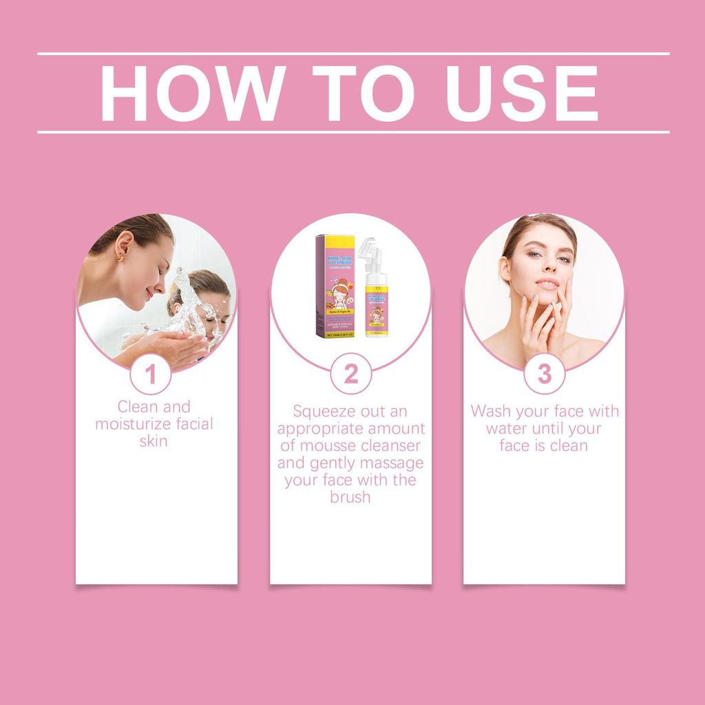 100ml Kojic-Acid Gingers Mousses Facial Cleanser, Moisturizing, Locking Water Temperature And Cleaning Skin Foam Facial Cleanser