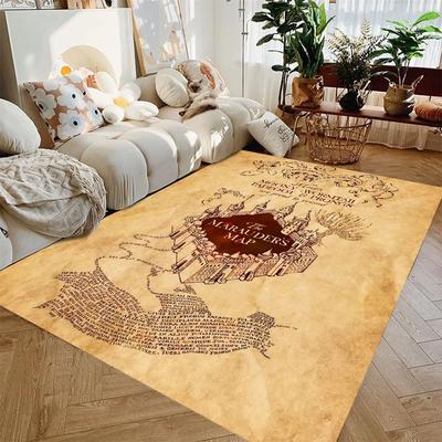 Ковер Гарри Поттер Хогвартс для дома, гостиной, спальни, дивана, придверный коврик, декор, ковер для детской игровой зоны, нескользящий коврик для пола