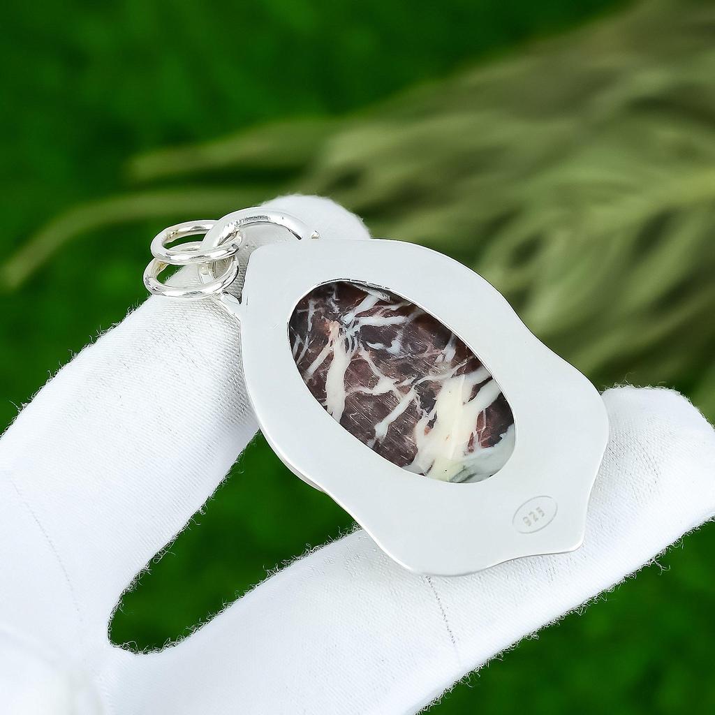 Распродажа ко Дню памяти Натуральный кокосовый яшма безель кулон ювелирное изделие стерлинговое серебро