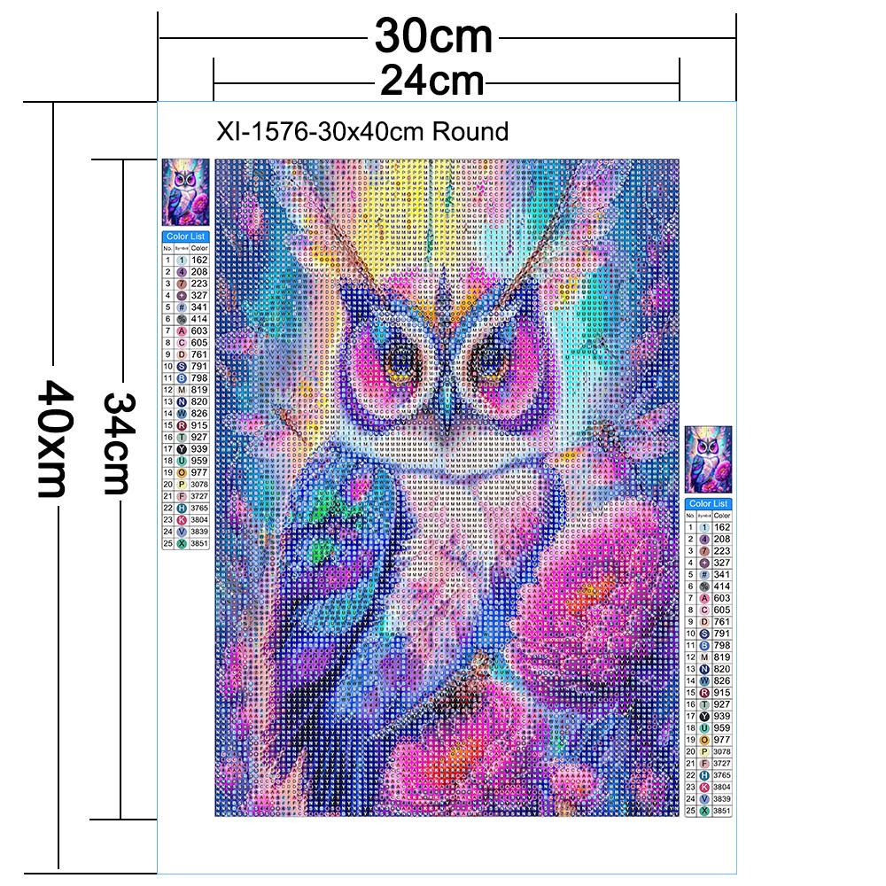 DIY 5D Diamond Painting Pink Owl Full Round Diamond Embroidery Cartoon Animal Cross Stitch Set Art Home Decoration