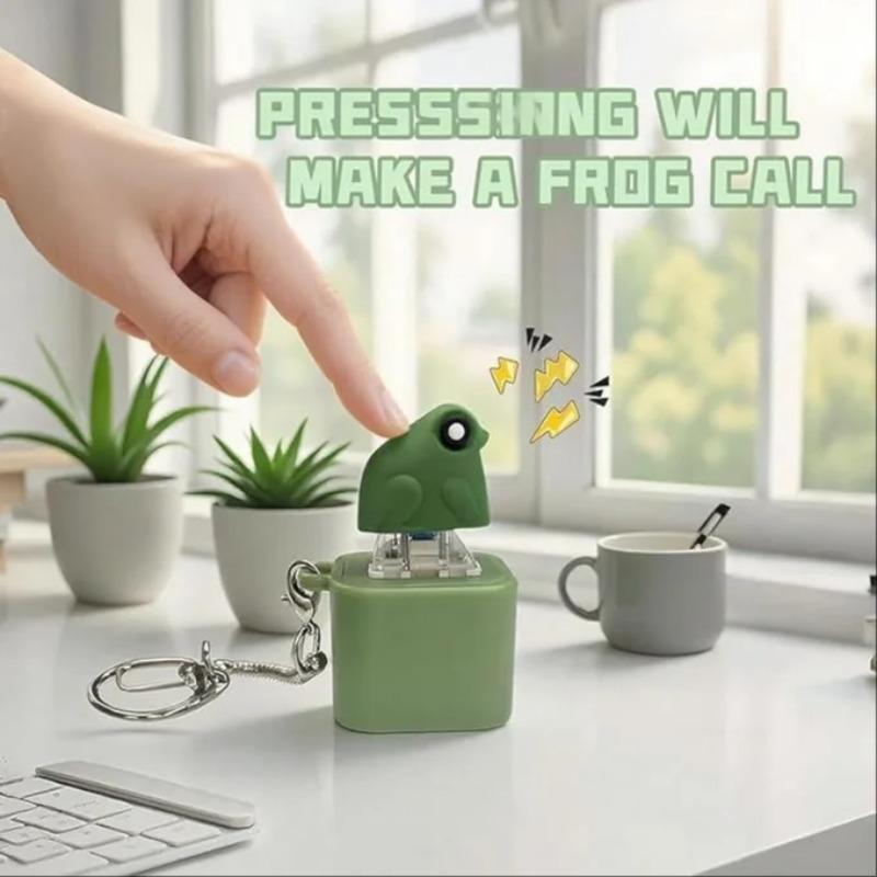 Frog Decompression Sound Button Keychain Glowing Student Fun Parody Venting Abstract Artifact Pendant New Creativity