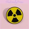 Unique Geometric Radiation Symbol Badge Stylish Round Metal Brooch For All Genders