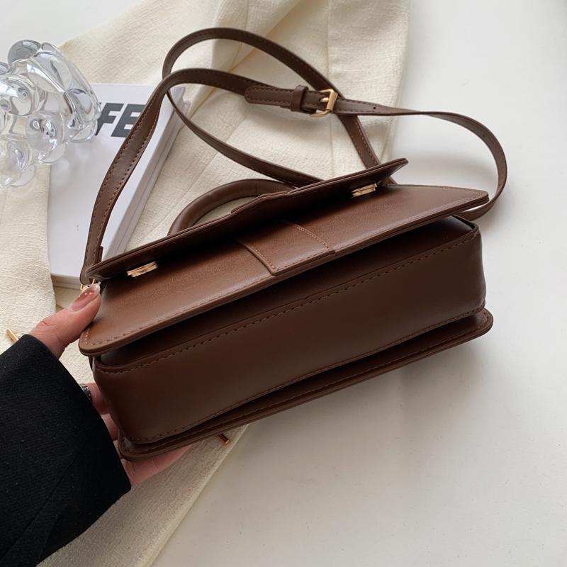 Pu Leather Shoulder Bag for Women Handbag - Fashi Crossbody Bags Vintage Underarm Bag Square Satchel (Black)