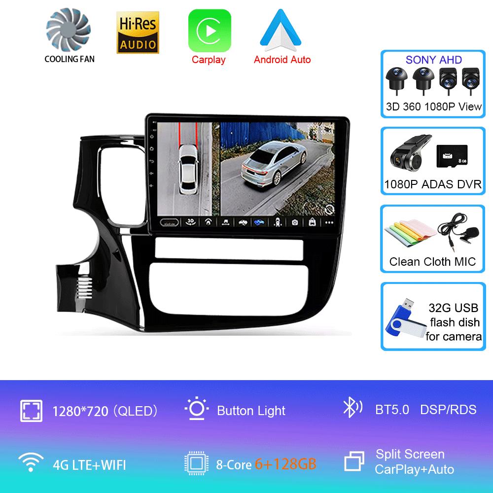 Автомобильное радио Android 14 Carplay для Mitsubishi Outlander 3 GF0W GG0W 2012-2018 Мультимедиа Видео Плеер Навигация Стерео GPS 2din