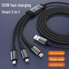 120W Fast Charging Transparent Luminous Digital Three-in-One Data Cable