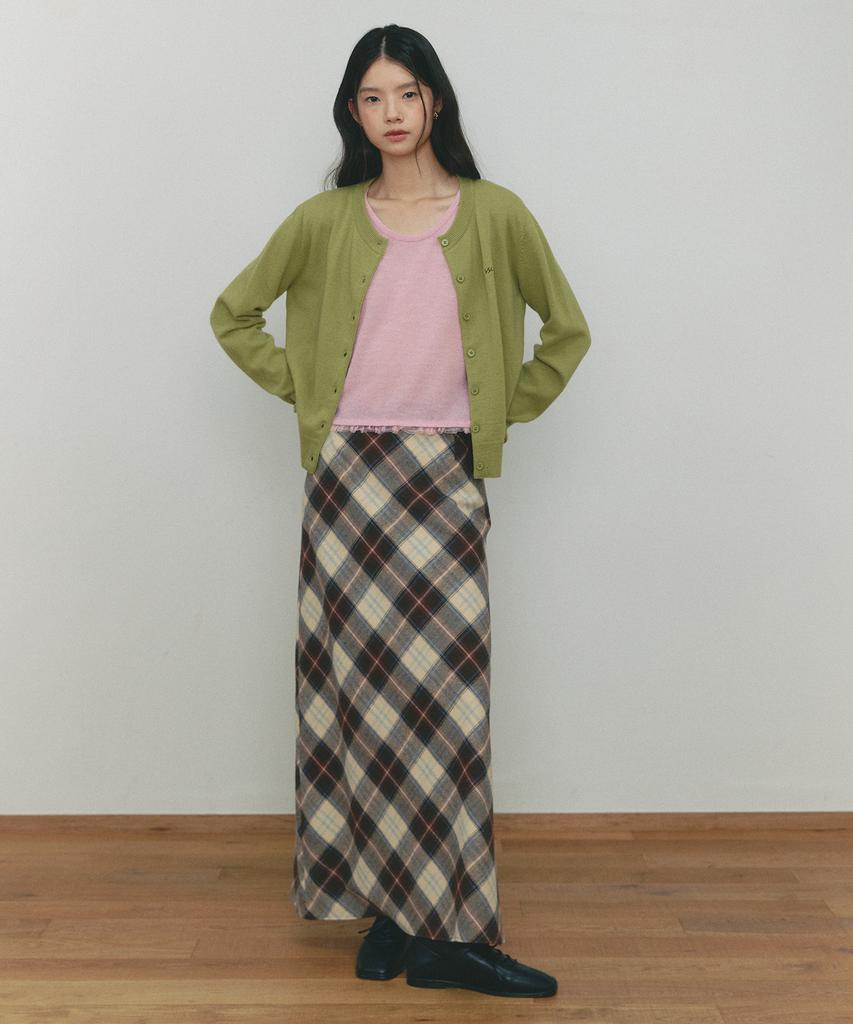 Ceme Classic Check Long Skirt