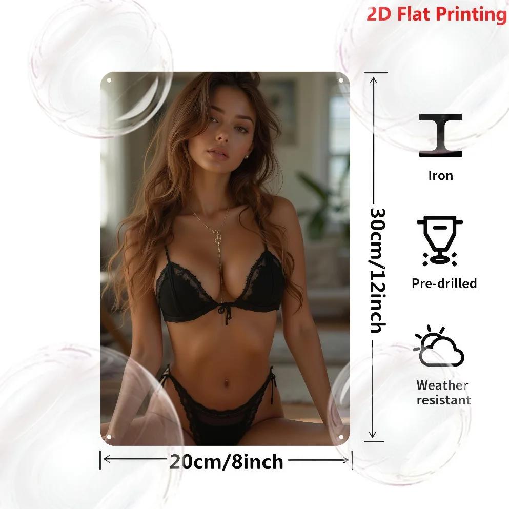 Винтажная металлическая жестяная табличка Ретро Сексуальная леди Настенное искусство Железный плакат Декор Мужская берлога Бар