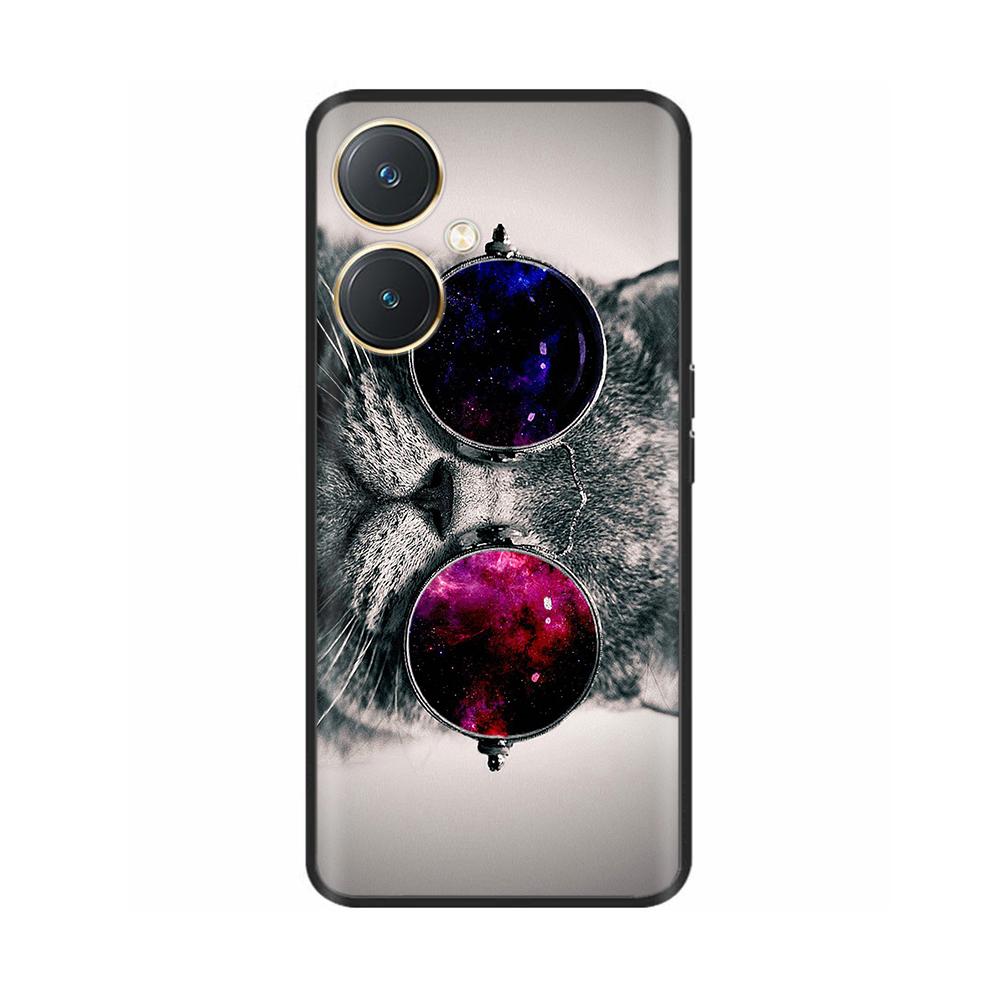 Чехол для Vivo Y27 Черный Чехол Череп Волк Силиконовый Мягкий Задние Чехлы Для Vivo Y27 5G Чехол для Телефона VivoY27 Y 27 2023 Защитный Чехол