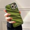 Матовый темно-зеленый чехол для телефона с волнистой текстурой для Iphone 13 14 12 11 Pro Max 14promax, силиконовые противоударные чехлы на заднюю крышку