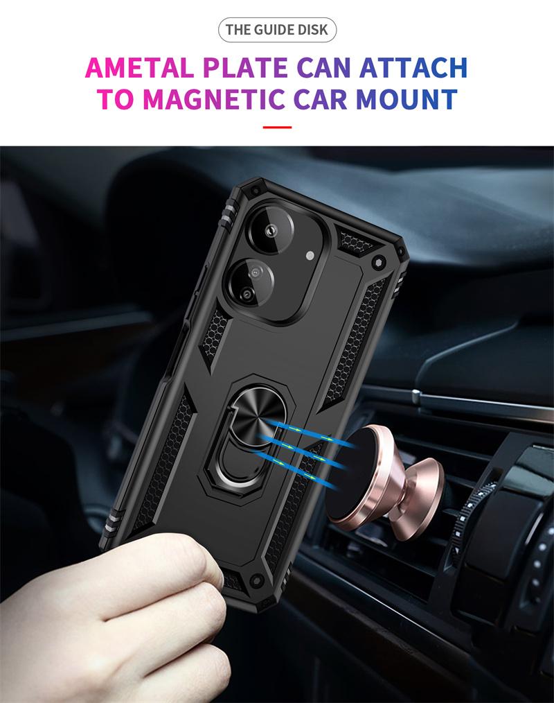 For Xiaomi Poco C65 Case Shockproof Armor Magnetic Car Holder Ring Phone Cases For PocoC65 Poko Little C65 C 65 65C Back Cover