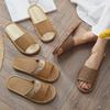 Женские сандалии из бамбуковой травы: Мягкие, нескользящие, износостойкие домашние тапочки для весны и лета.