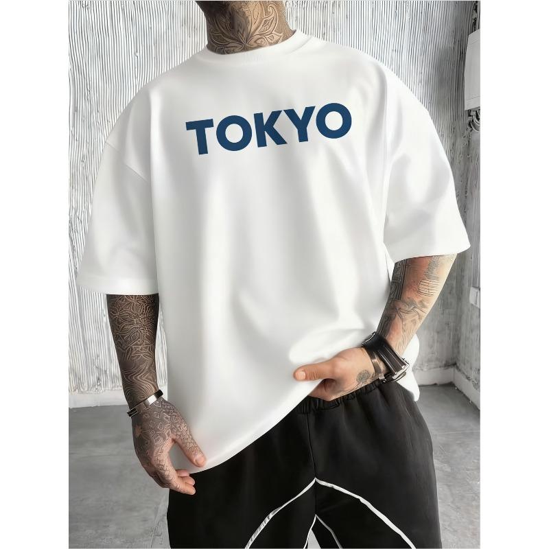 Европейские размеры Мужская футболка Tokyo Wave, Графический принт Kanagawa, Дерзкий японский стритвеар топ, Быстросохнущая, Свободный крой, Дышащая футболка