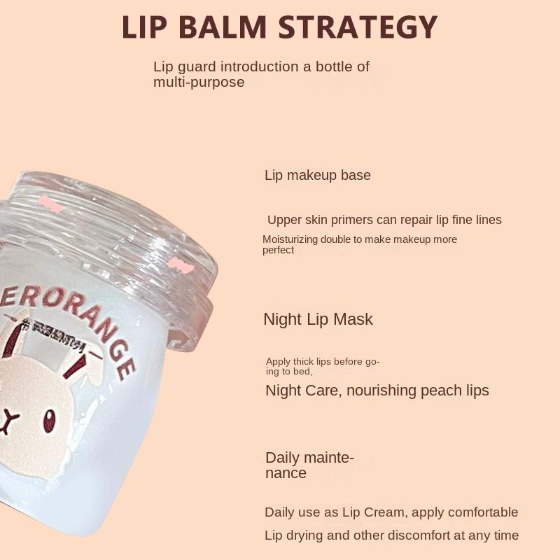 HER ORANGE~ Bunny Pudding Lip Mask Nourishing Moisturizing Lip Balm Lightens Lip Lines Lipstick Priming