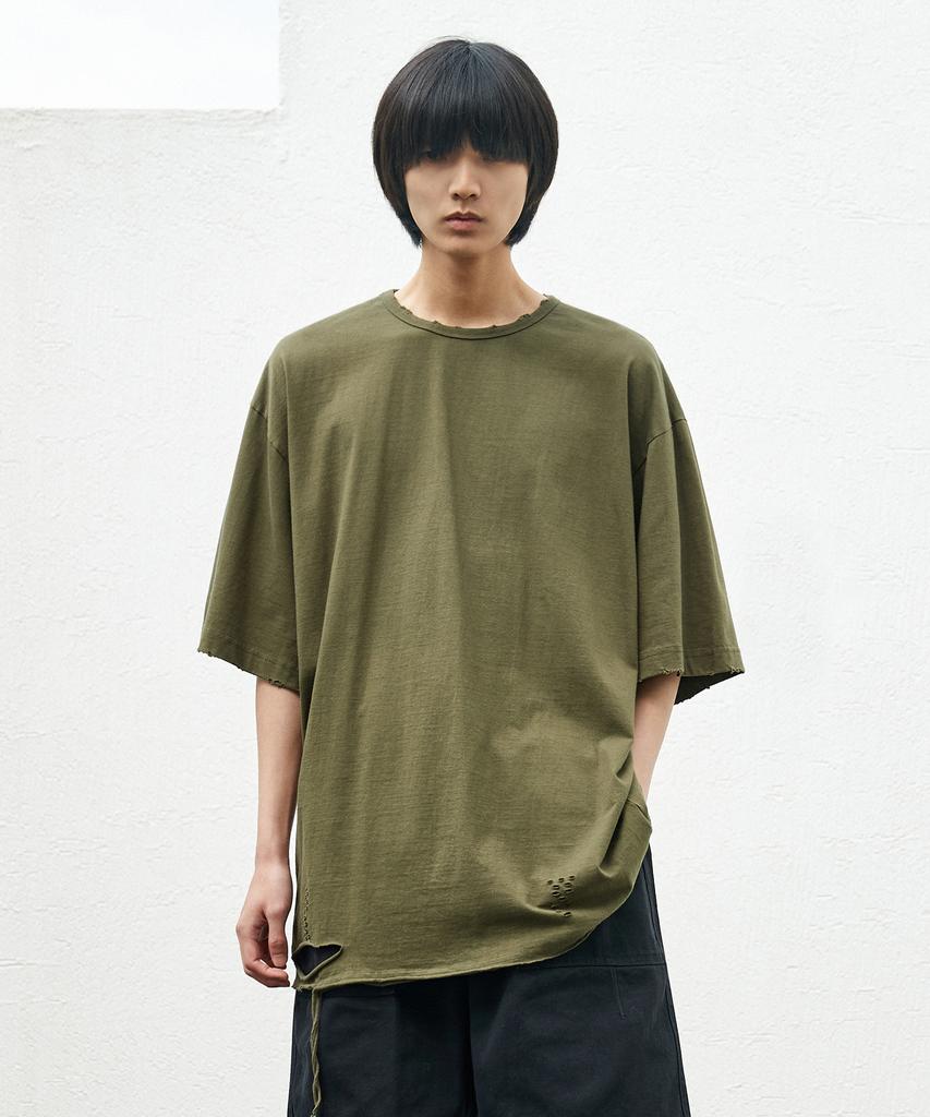 MINIMALPROJECT Grunge Short Sleeve T-Shirt (Khaki) Mst134