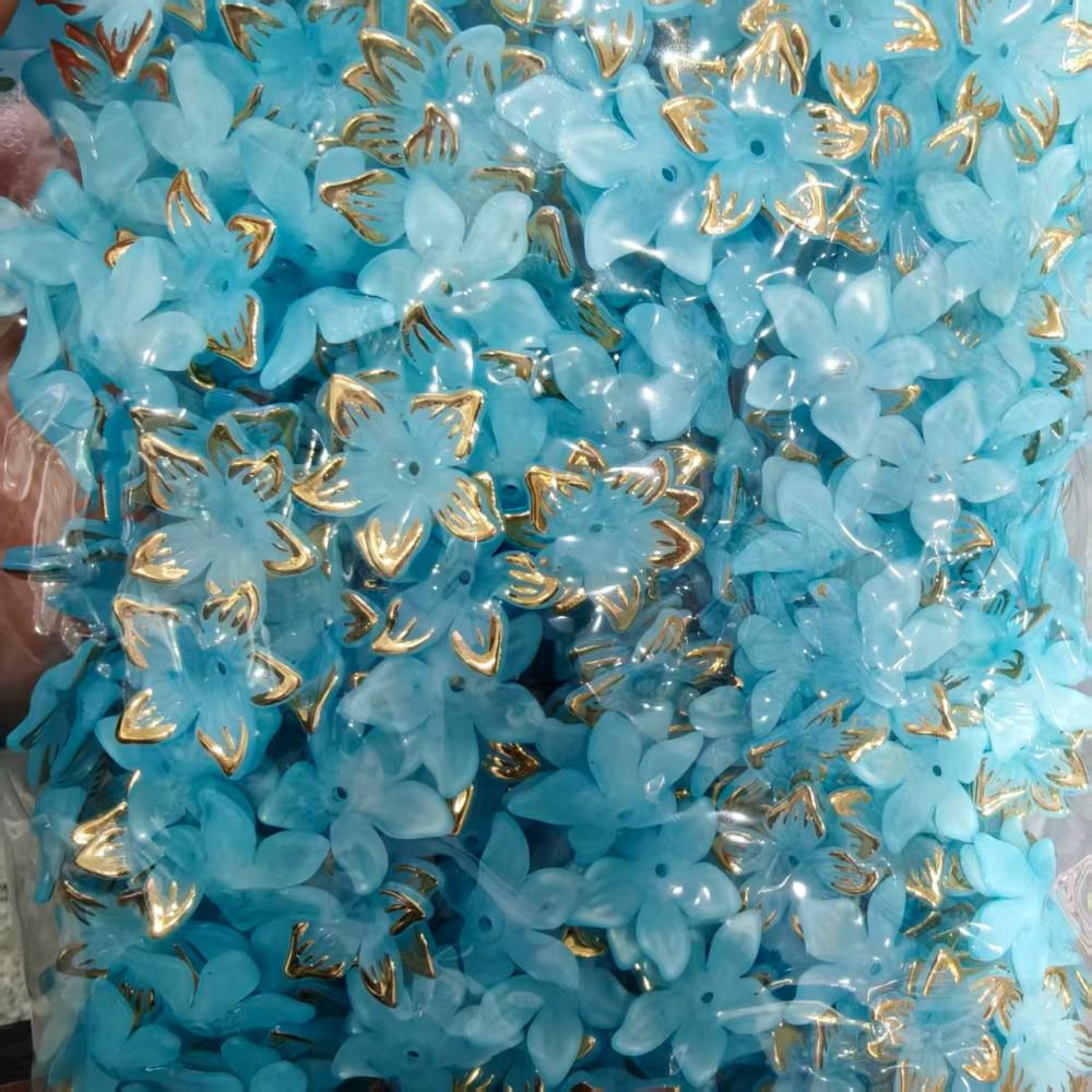 Two-Color Gold & Silver Lily Flower Plated Bell Flower Hairpin Tassel DIY Decoration Material