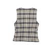European and American style French wide pleated plaid texture A word high waist culottes top set 8574022