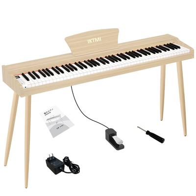 IKTMI Electronic 88 88-клавишное пианино со встроенным звуком DREAM MIDI Practice Beige Piano, клавиши, деревянные, педаль, подставка, источник, совместимый, для начинающих,