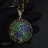 New Full Diamond Rotatable Earth Pendant Copper Inlaid AAA Zircon Hip Hop Cool Stylish Pendant