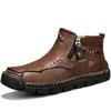 38-48 Мужские ботинки Высокие кожаные ботинки Плюшевые уличные хлопковые ботинки Большой размер Осень/зима Плюс бархатные теплые Ботильоны ручной работы