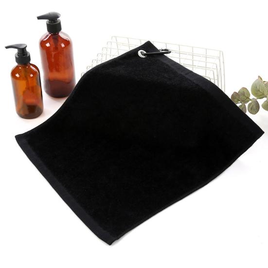 Rectangular Plaid Texture Cleaning Towel with Carabiner High Water Absorption Golf Club Towel