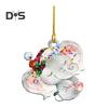 Рождественская подвеска акриловая шапка Санты украшение в виде животного праздничное подвесное украшение для елочной гирлянды брелок