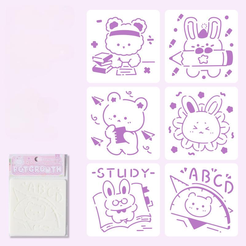 6 шт./набор цветочных трафаретов-бабочек для настенного скрапбукинга, небольшой креативный дизайн, декор своими руками, трафареты для живописи и декора