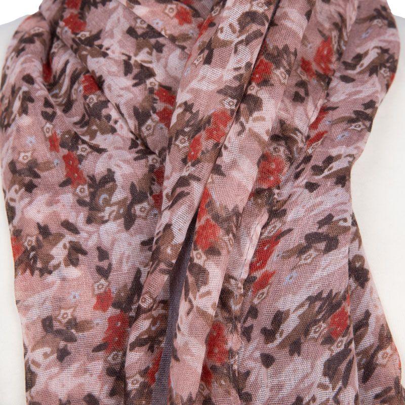 Легкий шарф Feridia с мелкими красными цветами 90x180 см Женский RODIER