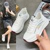 Thick-soled Fashion Women's Shoes Summer Thin Mesh Breathable Fashion Trend Increases Versatile Soft-soled White Shoes