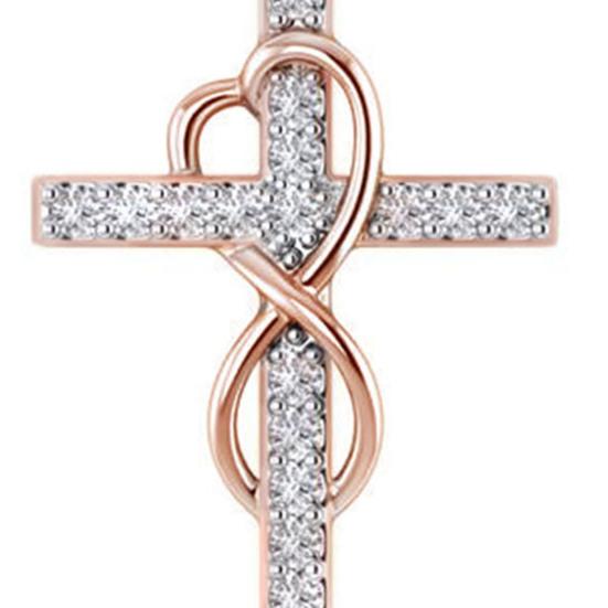 Женское ожерелье с подвеской-крестом с восьмеркой, регулируемая длина, полированный сплав, день рождения