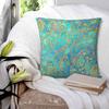 Sapphire  Jade Stained Glass Mandalas Square Pillowcase Pillow Cover Cushion Zip Decorative Throw Pillow for Home Living Room
