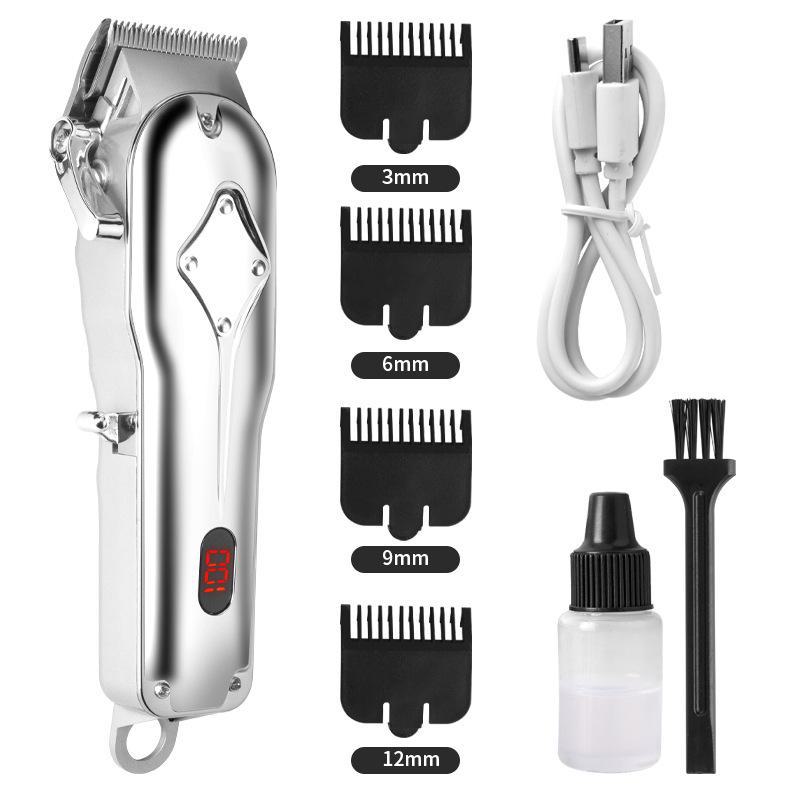 Professional LCD Hair Clipper with USB Charging for Hairdressing