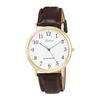 [Citizen Q&Q] Часы Аналоговые Водонепроницаемые Кожаный Ремешок Q996-104 Мужские Коричневые