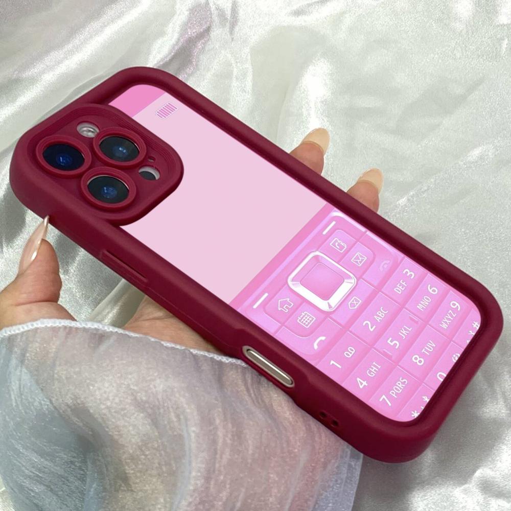 JT215 Милые узоры Розовый для iPhone 17 16 15 14 Pro Max Samsung S26 S25 Ultra A17 A16 A07 A56 A15 A06 Xiaomi 15T Redmi 15c 14C Мягкий чехол из ТПУ