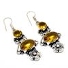 Citrine Gemstone 925 Silver Plated Handmade Jewelry Earring 2.08"