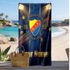 Djurgårdens IF Personalized Printed Beach Towel Soccer Logo Support Custom Name Text Absorbent Towel For Sport Travel Special Gift