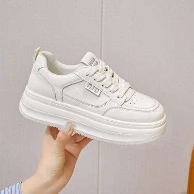 Маленькие белые туфли на толстой подошве с увеличением роста, женские летние туфли, удобные, повседневные, универсальные кеды