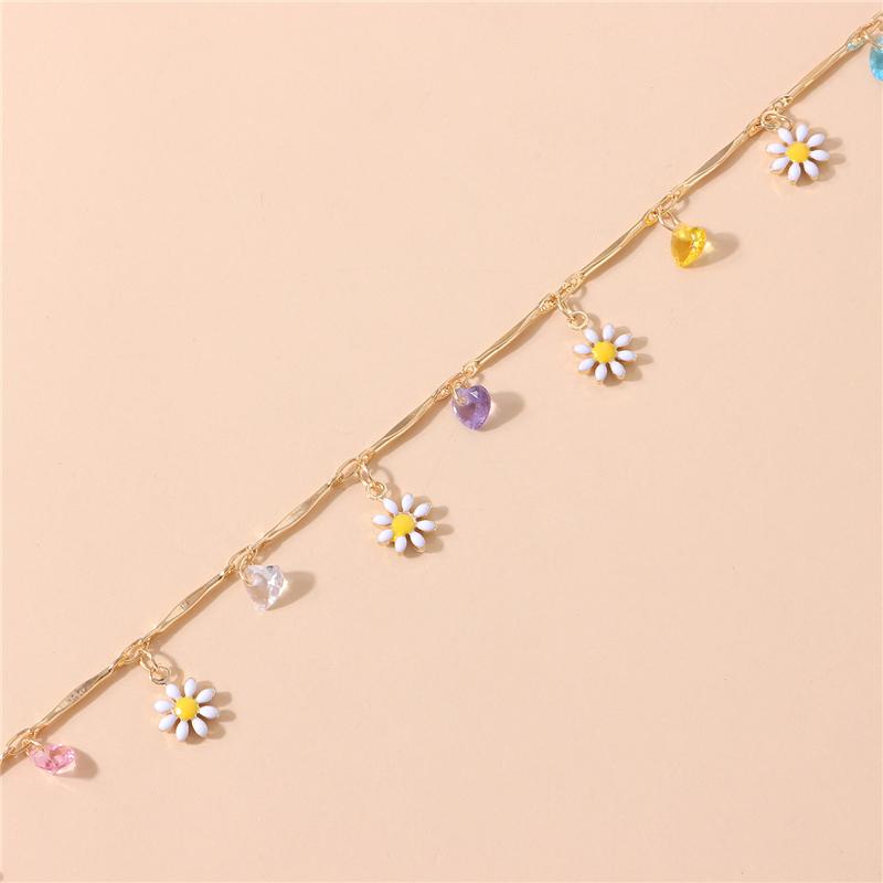 Красочное ожерелье из бисера для женщин, массивное короткое колье с цветком ромашки, праздничные украшения, Новая Корея