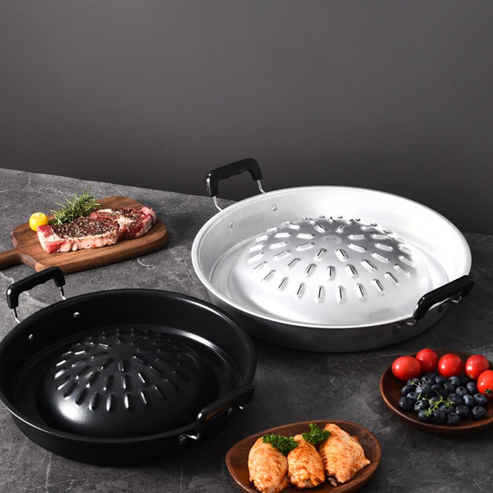 Reusable Household Bbq Grill Pan Lightweight Safe Material Easy Clean Surface for Outdoor Cooking Grilling Pan with Handle