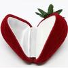 1 Pcs New Strawberry Form Velvet Ring Storage Case Jewelry Box Ring Protector Flocking Gift Box
