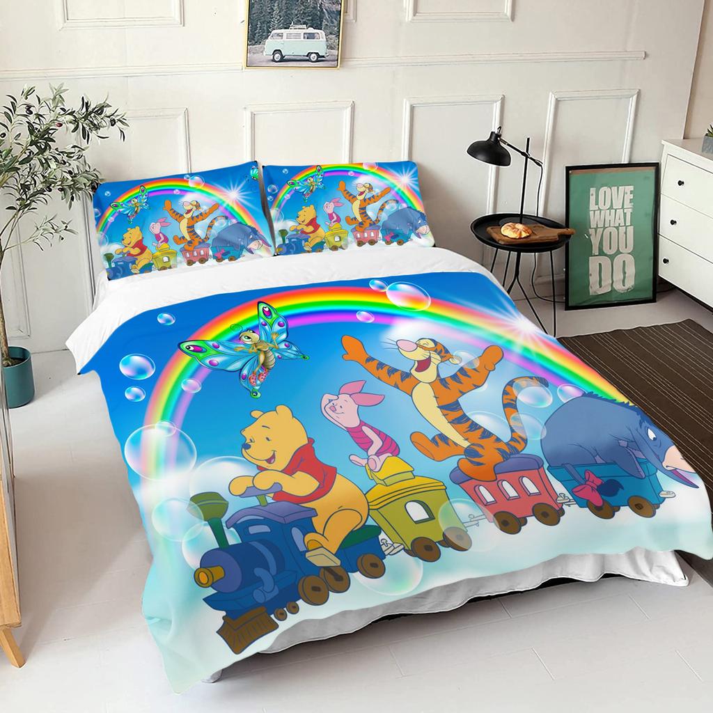 Comforter Winnie The Pooh Bear Bedding Set Queen With 3D Children'S Bedding Set Universal Suitable For Children