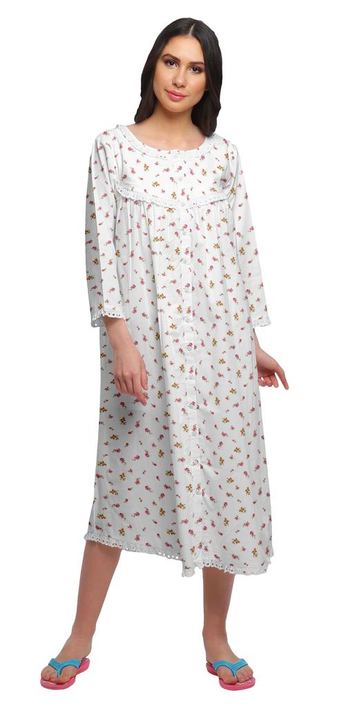 Moomaya Ночная рубашка с принтом 3-4 рукава, хлопковая пижама для кормящих мам