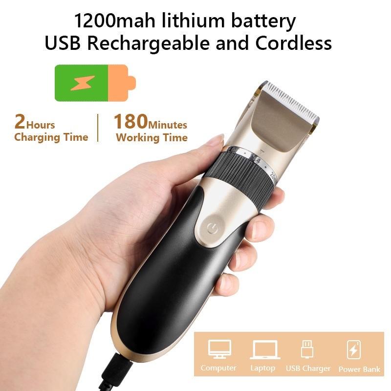 Professional Hair Clipper Rechargeable Men's Barber Beard Trimmer Low Noise Adult Kid Haircut Hair Cutting Machine