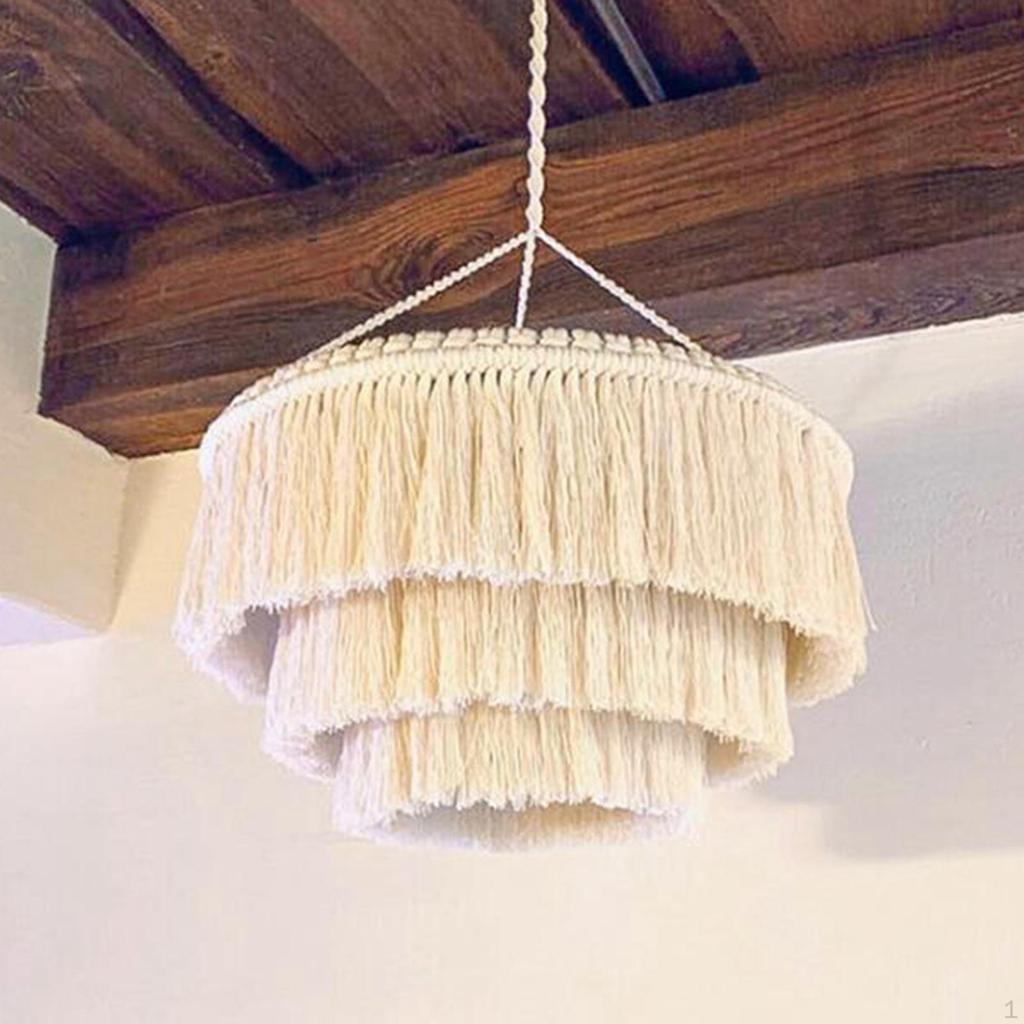 Handcrafted Boho Macrame Pendant Light Fixture for Modern Home Decor