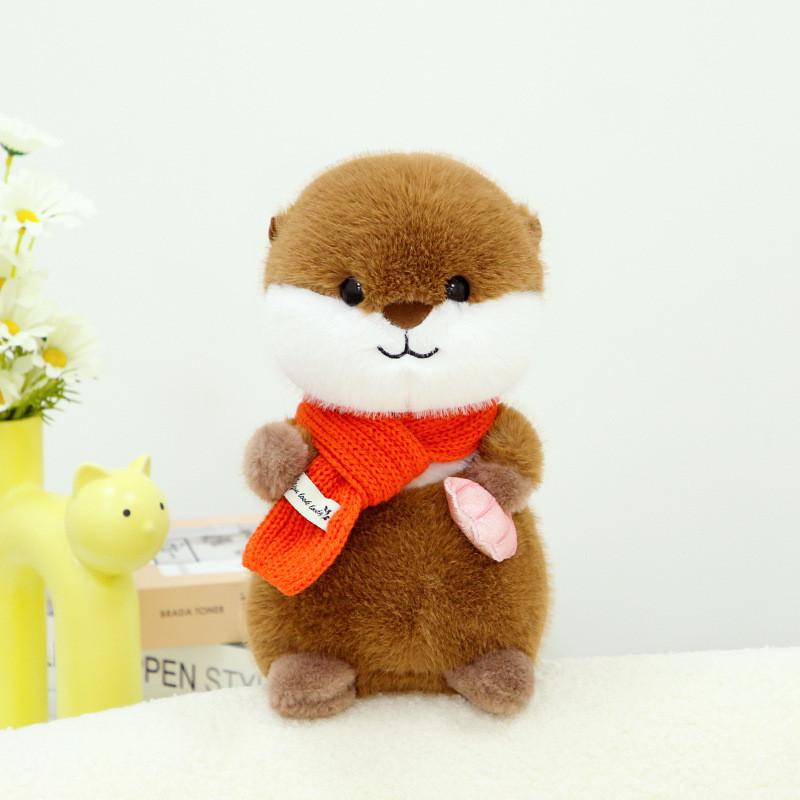 Soft Scarf Cute Otter Plush Toy Apply Children Birthday Gift And Room Decoration