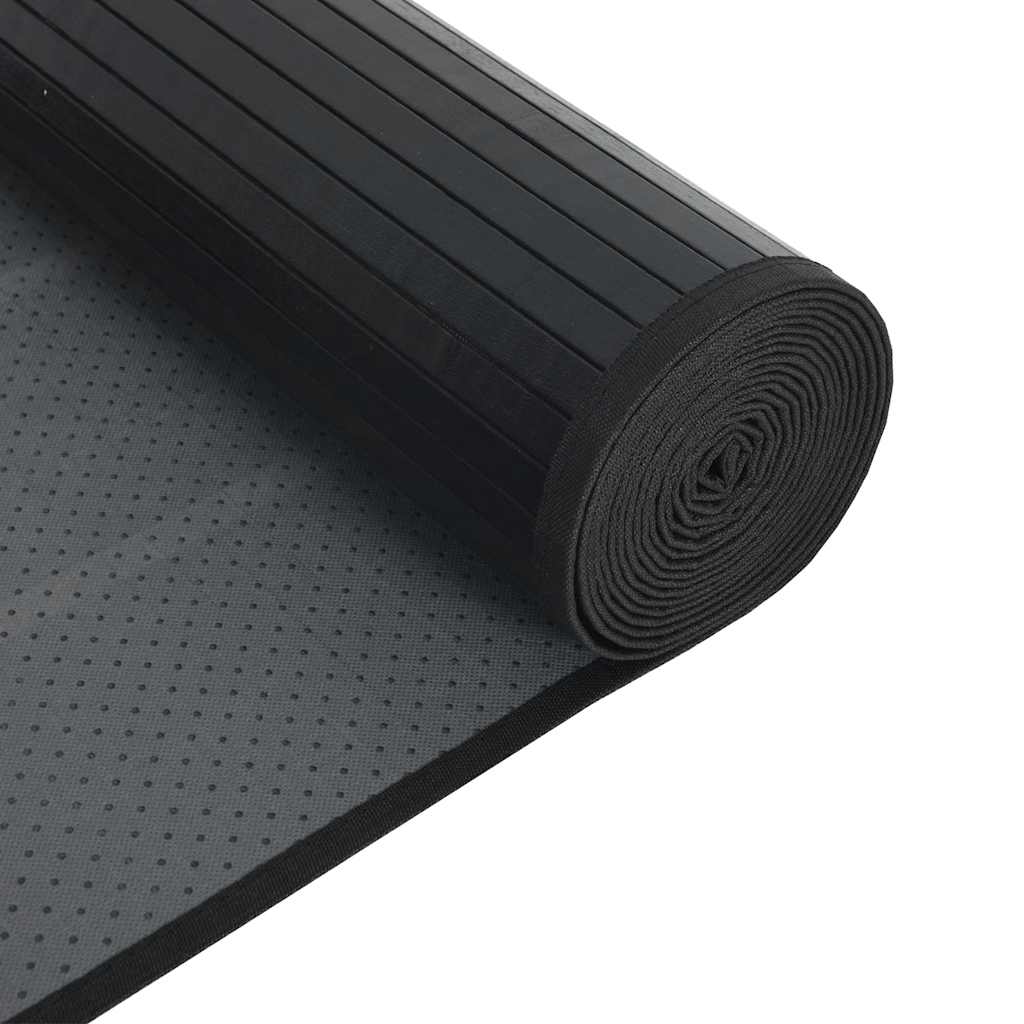 Rectangular Rug Black 70 x 200 cm Bamboo