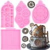 Gear Steam Engine Runner Resin Silicone Mould Compass Mechanical Lace Moulds DIY Cake Chocolate Candy Clay Fondant Moulds