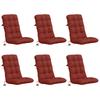 6 Piece High Back Cushion Set VIANEN 100percent Polyester Red